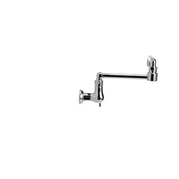 CHG KL70-9113-DP1 Encore Brass Chrome Plated Single Wall Mount Faucet Ceramic Valves with 13" Swivel Spout with Pot Filler End