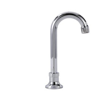 CHG KL74-9000-R Encore Brass Chrome Plated Deck Mount Spout Base with 3-1/2" Rigid Gooseneck Spout