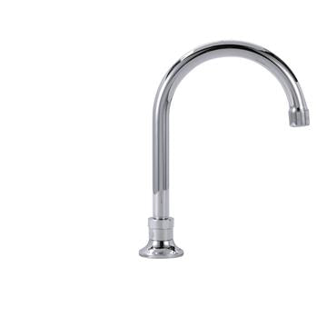 CHG KL74-9002-R Encore Brass Chrome Plated Deck Mount Spout Base with 6" Rigid Gooseneck Spout
