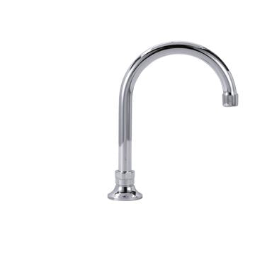 CHG KL74-9002-Z Encore Brass Chrome Plated Deck Mount Spout Base with 6" Gooseneck Spout, Retail Packaging
