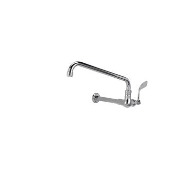 CHG KL76-9014 Encore Brass Chrome Plated Single Wall Mount Wok Range Faucet with 14" Swivel Spout