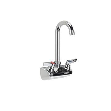 CHG TLL15-4100-RE1Z Top-Line 4" OC Wall Mount Faucet Ceramic Valves with 3-1/2" Rigid Gooseneck Spout, Retail Packaging