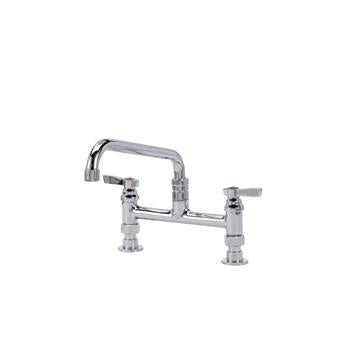 CHG TLL61-8110-SE1Z Top-Line 8" OC Elevated Bridge Deck Mount Faucet Ceramic Valves with 10" Swivel Spout, Retail Packaging