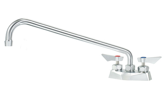 Krowne DX-316 Krowne DX-316. Diamond Series 4" Center Deck Mount Faucet with 16" Swing Spout. Solid chrome plated brass base with ultra-polish satin. Durable full range swing spout with Double o-ring construction. 