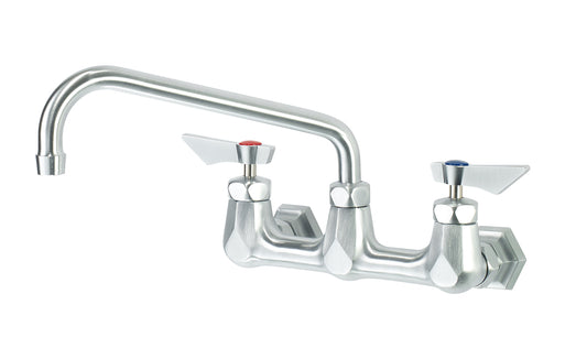 Krowne DX-810 Krowne DX-810. Diamond Series 8" Center Wall Mount Faucet with 10" Swing Spout. Solid chrome plated brass base with ultra-polish satin. Durable full range swing spout with Double o-ring construction.