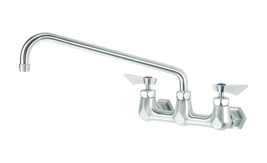 Krowne DX-814 Krowne DX-814. Diamond Series 8" Center Wall Mount Faucet with 14" Swing Spout. Solid chrome plated brass base with ultra-polish satin. Durable full range swing spout with Double o-ring construction.