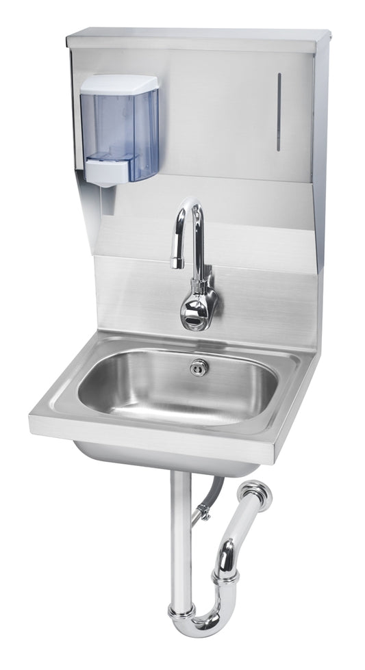 Krowne HS-13 Krowne HS-13. 16"W Hand Sink with Single Hole Electronic Sensor Faucet, Soap & Towel Dispenser.     