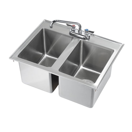 Krowne HS-2619 Krowne HS-2619. 26" x 18" Two Compartment Drop-In Sink.   