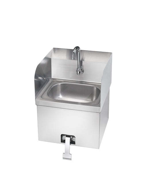 Krowne HS-41. Hand Sink with Knee Pedal Valve & Side Splashes, 16"W. 