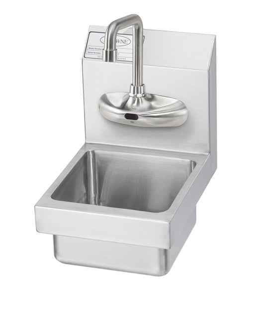 Krowne HS-61. MiniMax Hand Sink with 4" Center Electronic Sensor Faucet, 9"W.
