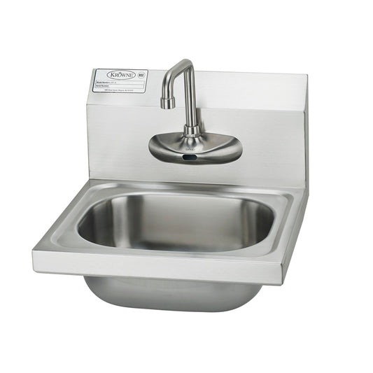 Krowne HS-67. Hand Sink with 4" Center Electronic Sensor Faucet, 16"W.