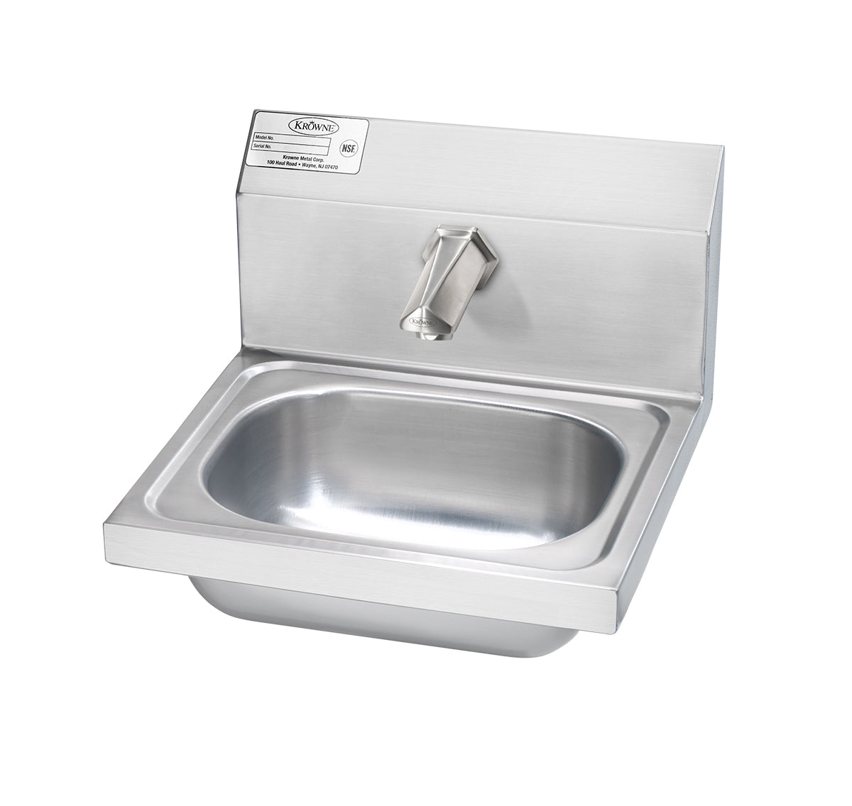 Krowne HS-69. Hand Sink with Single Hole Electronic Sensor Faucet, 16"W.