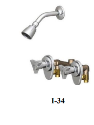 Union Brass I-34 2 Hdl, 8" Shwr Faucet, Int. Stops