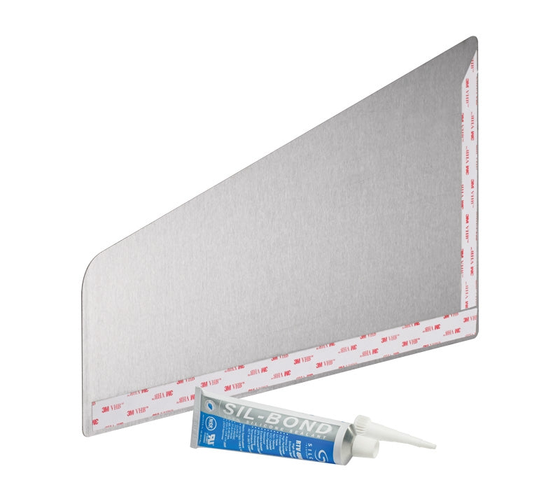 Krowne Sg-L2 15" X 10" Ss Left Hand Sink Side Splash Kit, Includes Adhesive Tape And 2.8Oz Tube Of Silicone       