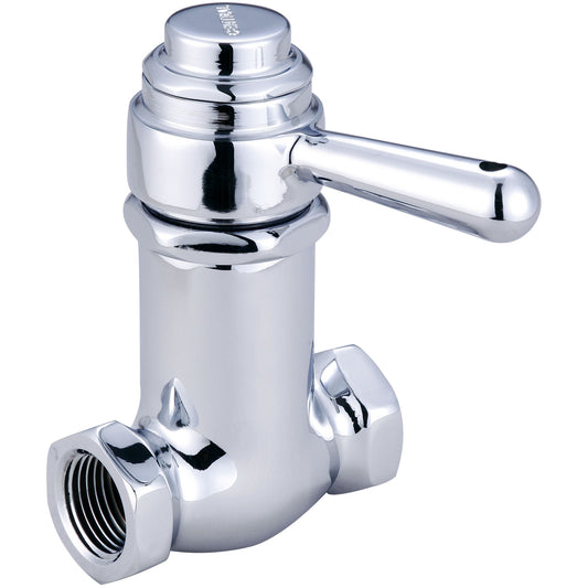 Central Brass 0334-1/2 SELFCLOSE-SHOWER STOP LVR HDL 1/2" INLINE-PVD PC