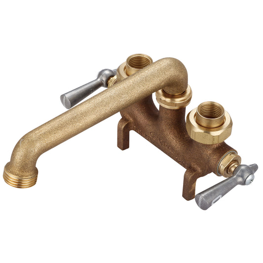 Central Brass 0465-5 LAUNDRY-3-1/2" CNTRS TWO LVR HDLS 6" CAST SPT 1/2" FEMALE UNION STRADDLE LEGS-ROUGH