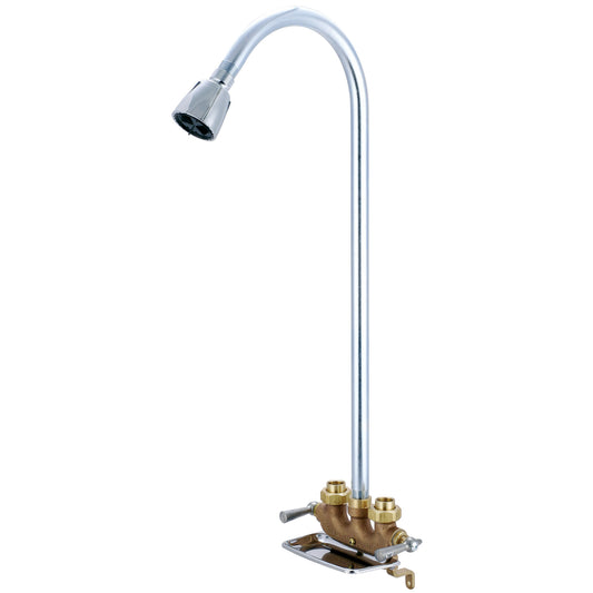 Central Brass 0477 SHOWER-UTILITY TWO LVR HDLS 22-1/2" RISER 1/2" FEMALE UNION OFFSET LEGS-ROUGH