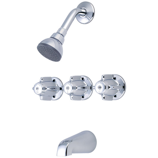 Central Brass TC-3 TUB & SHOWER TRIM-3 CANOPY HDL SHWRHEAD COMBO SPT-PVD PC