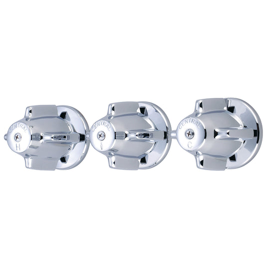 Central Brass 0950 TUB & SHOWER-3 CANOPY HDL 1/2" IP 8" CNTRS-PVD PC