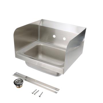 CHG FS17D-10145AXZ Encore Wall Mount Type 304 Series Stainless Steel Hand Sink 14" x 10" x 5" Deep with Single Hole and Double Side Splash