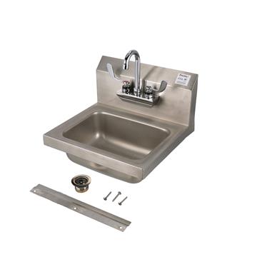 CHG FS20-101405K3 Encore Wall Mount Type 304 Series Stainless Steel Hand Sink 4" OC Mounting Holes 14" x 10" x 5" Deep Less Side Splash with TLL15-4100-SE1Z