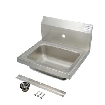 CHG FS20-101405K7 Encore Wall Mount Type 304 Series Stainless Steel Hand Sink 4" OC Mounting Holes 14" x 10" x 5" Deep Less Side Splash with TLL15-4102-SE4Z