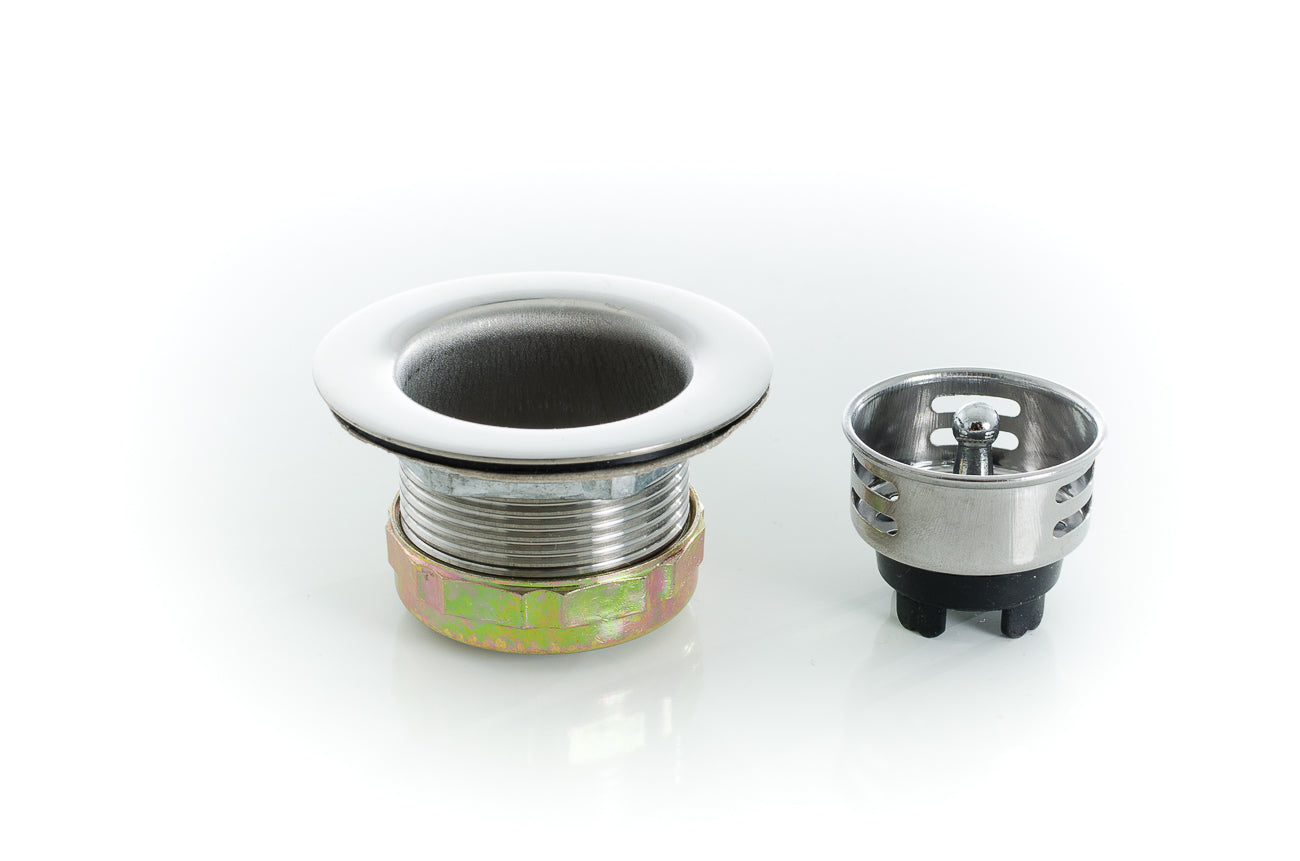 Pasco 1365. For 2� - 2-/12� Outlet. CP Brass Body. Stainless steel basket, complete with
washers & nuts.