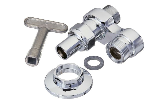 Fisher 1798 Eccentric 1/2F Stop No Lead Brass Polished Chrome Plated Assembly