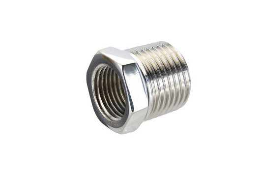 Fisher 2901-12 Bushing 3/8F X 1/2M 304 Stainless Steel Polished