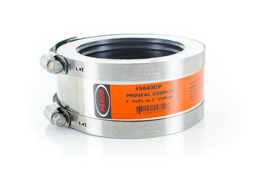 Pasco 5843CP 4"CI/PL to 3"CI/PL/XHCI PROSEAL CPLG