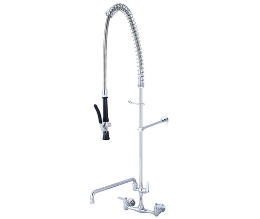 Central Brass 80047-ULE60-AD23 PRE-RINSE-WALLMOUNT 7-7/8" TO 8-1/8" TWO LEVER HDLS PRE-RINSE FITTING ADD-ON FAUCET 18" TUBE SPT CER