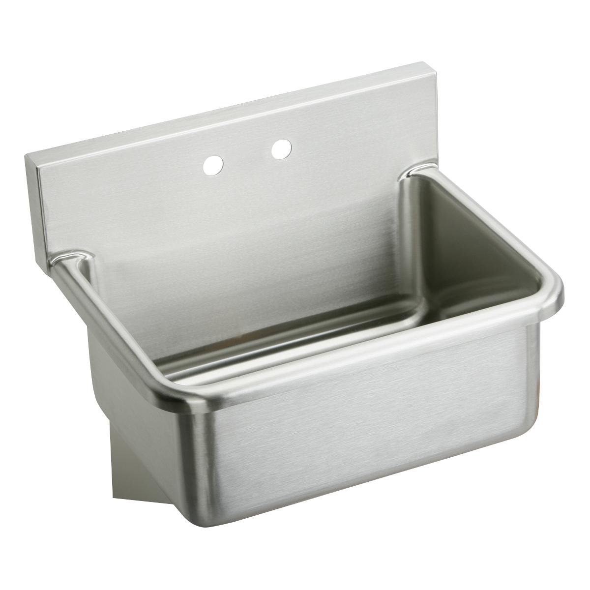 Just Manufacturing A18664-2-J Stainless Steel 31" x 19-1/2" x 10-1/2" Wall Hung 2-Hole Single Bowl Hand Wash Sink
