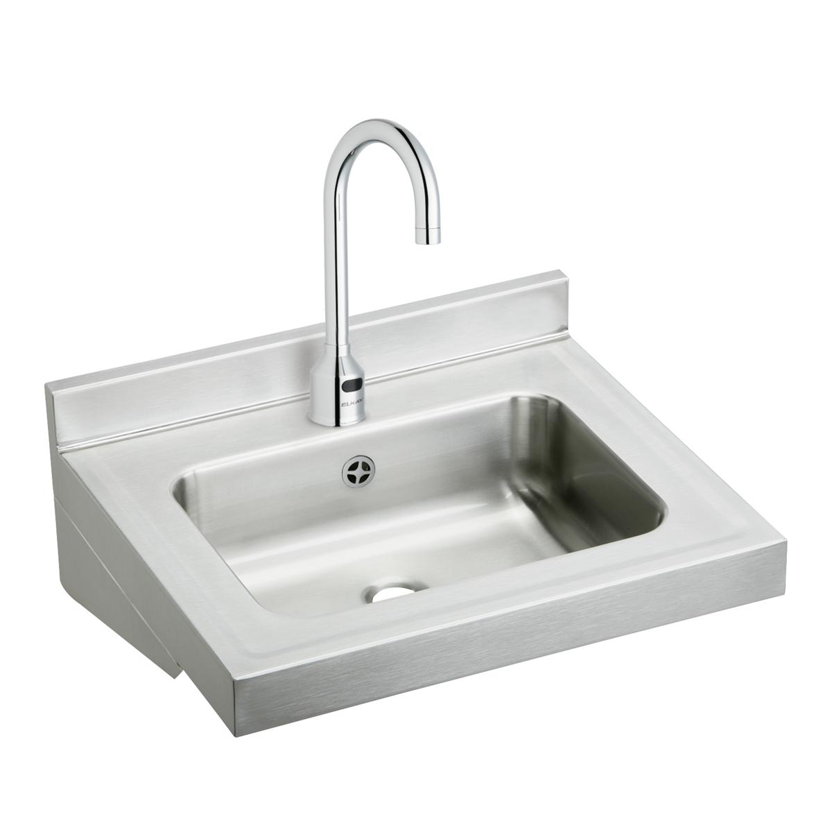Stainless Steel 22" x 19" x 5-1/2" Wall Hung Lavatory Sink Kit
