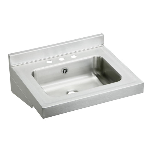 Just Manufacturing A33338-34-J Stainless Steel 22" x 19" x 5-1/2" Wall Hung 34-Hole Lavatory Sink w/Overflow