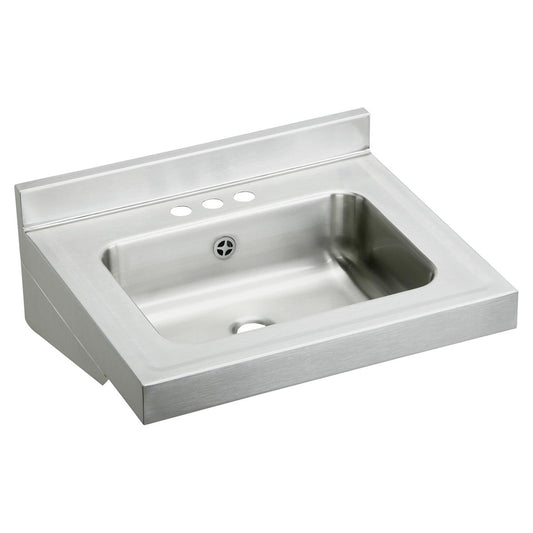 Just Manufacturing A33338-T-J Stainless Steel 22" x 19" x 5-1/2" Wall Hung Lavatory Sink Kit with Faucet