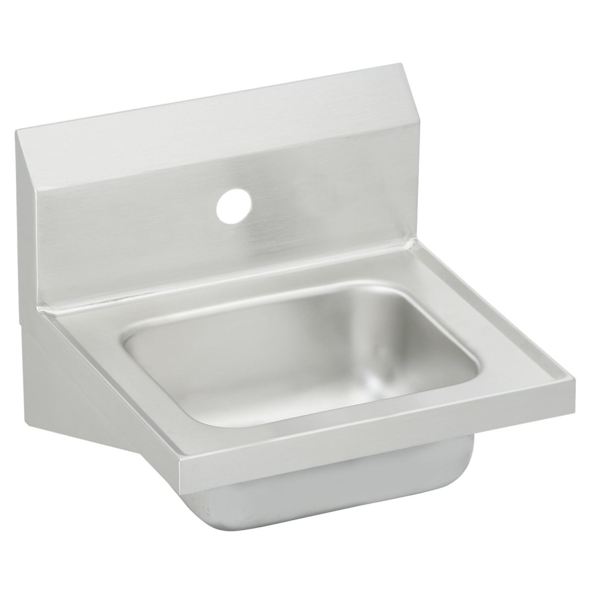 Just Manufacturing A544912-1-J Stainless Steel 16-3/4" x 15-1/2" x 13" Single Bowl Wall Hung 1-Hole Hand Wash Sink