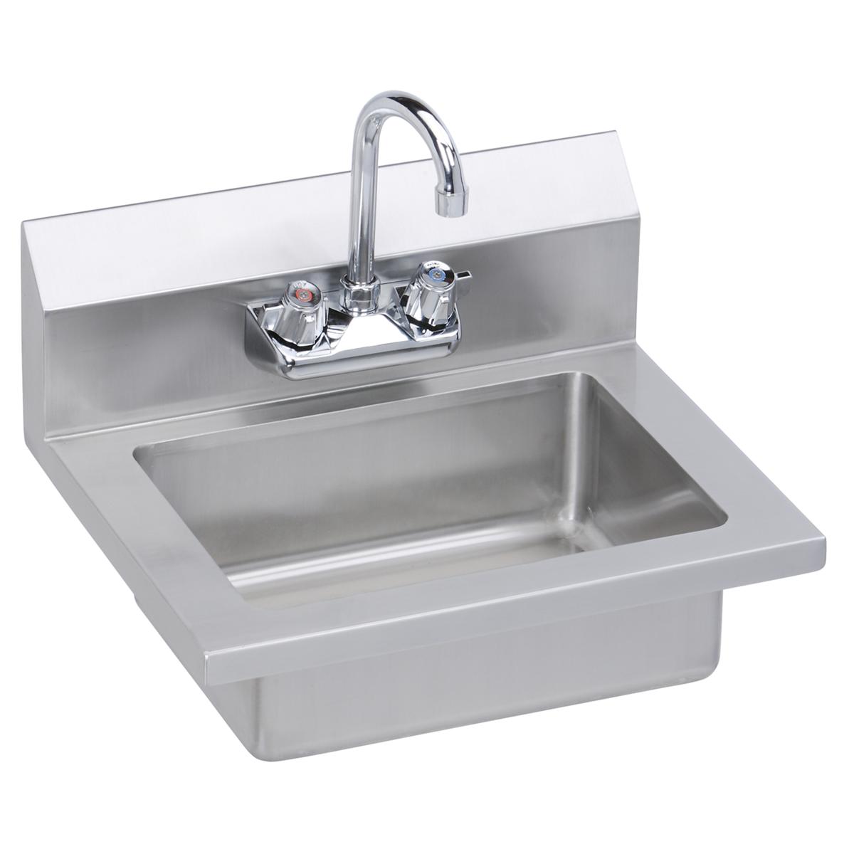Just Manufacturing A544FST-J Stainless Steel 18" x 14-1/2" x 11" 18 Gauge Hand Sink w/Faucet