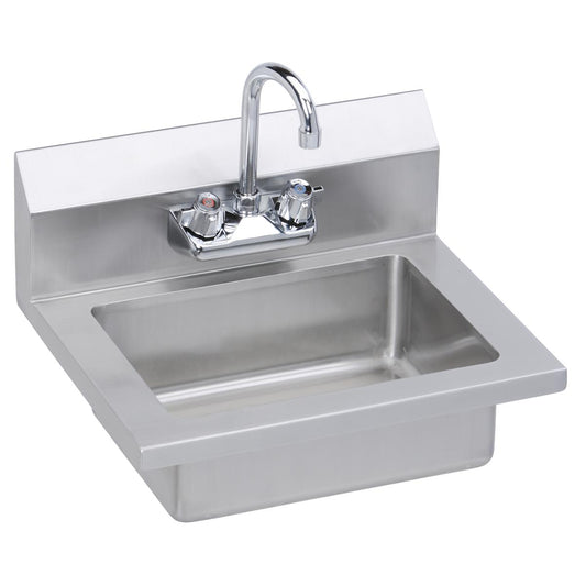 Just Manufacturing A544FST-J Stainless Steel 18" x 14-1/2" x 11" 18 Gauge Hand Sink w/Faucet