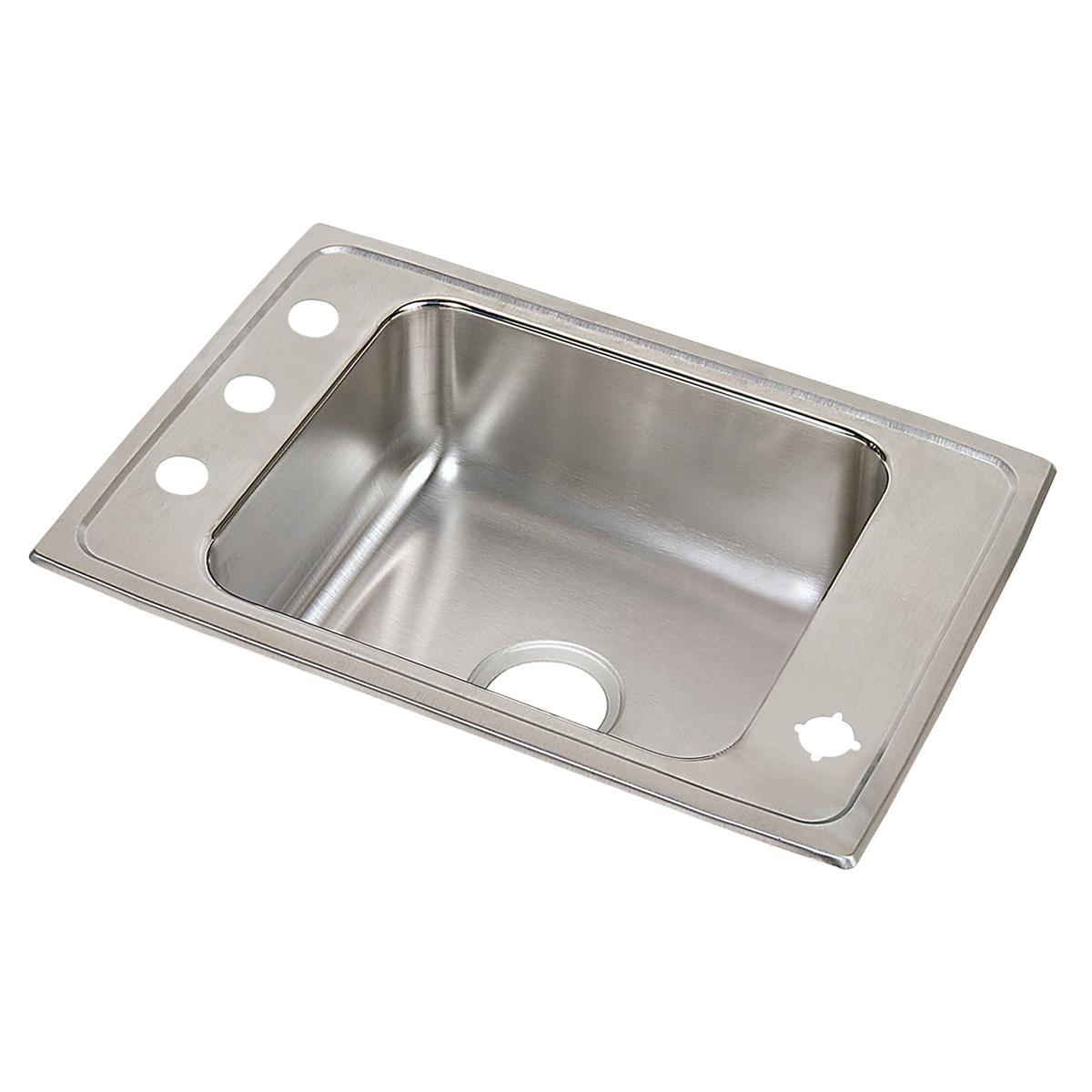 Just Manufacturing CRAADA1725A65LM-J Stainless Steel 25" x 17" x 6-1/2" LM-Hole Single Bowl Drop-in Classroom ADA Sink w/Left and Right Faucet Decks