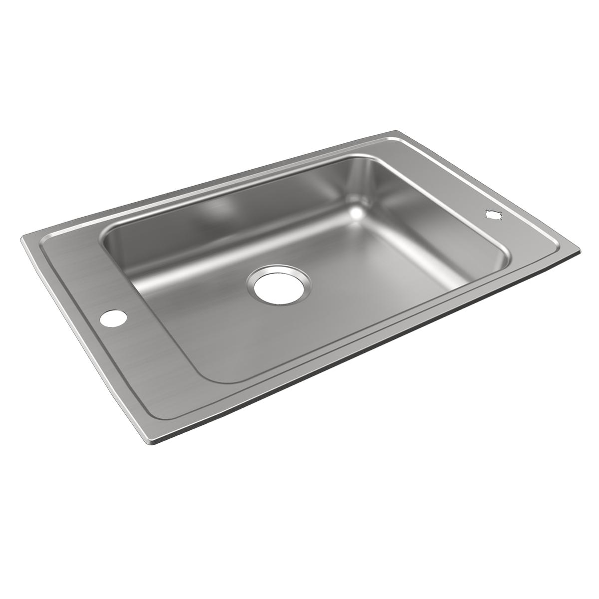 Just Manufacturing CRAADA1931A50LM-J Stainless Steel 31" x 19-1/2" x 5" LM-HoleSingle Bowl Drop-in Classroom ADA Sink w/Left and Right Faucet Decks