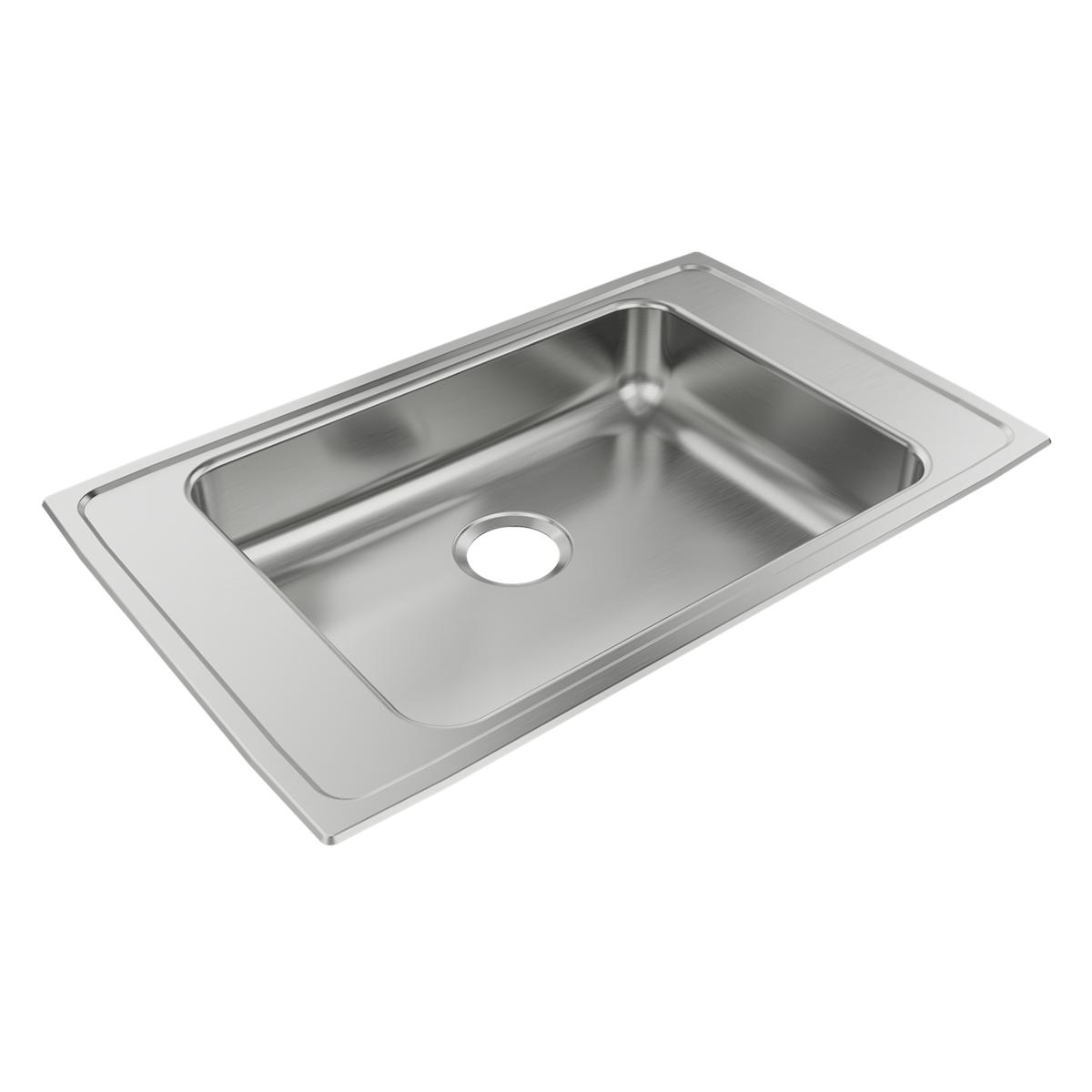 Just Manufacturing CRAFADA1931A55R4-J Stainless Steel 31" x 19-1/2" x 5-1/2" 4-Hole Single Bowl Drop-in Classroom ADA Sink w/LR Faucet Ledge+Overflow