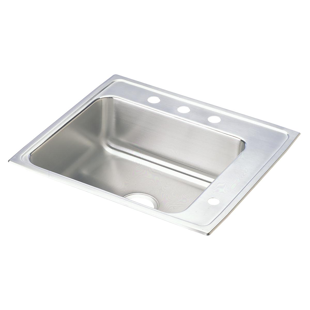 Just Manufacturing CRBADA2022A45LM-J Stainless Steel 22" x 19-1/2" x 4-1/2" LM-Hole Single Bowl Drop-in Classroom ADA Sink w/Bk and R Faucet Ledge