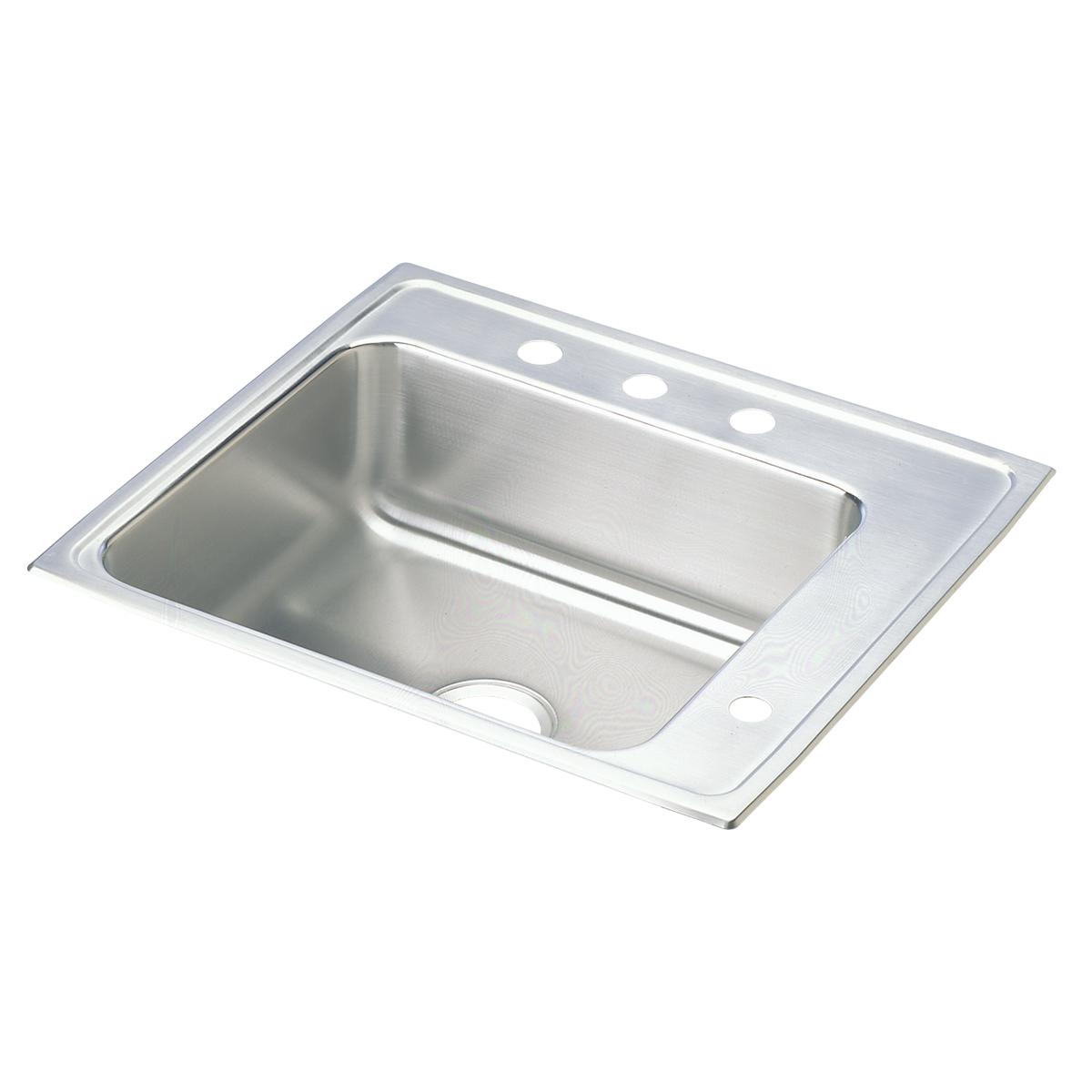 Just Manufacturing CRBADA2225A55LM-J Stainless Steel 25" x 22" x 5-1/2" LM-Hole Single Bowl Drop-in Classroom ADA Sink w/Bk and R Faucet Ledge