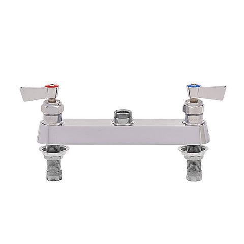 Fisher 67385 Stainless Steel 8" Deck Control Valve, Lever Handles, Swivel Outlet, Swivel Stems