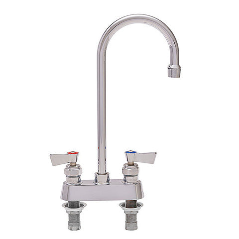 Fisher 53880 Stainless Steel Faucet, Bar, 4" Deck Control Valve, Lever Handles, 12" Swivel Gooseneck Spout