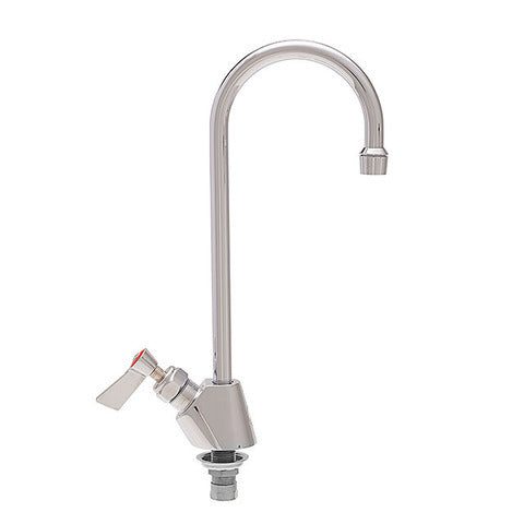 Fisher 58130 Stainless Steel Faucet, Bar, Single Deck Control Valve, Lever Handle, 6" Swivel Gooseneck Spout