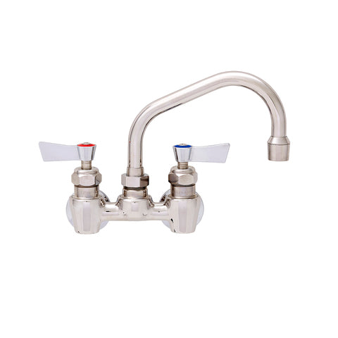 Fisher 62448 Stainless Steel Faucet, Kitchen, 4" Backsplash Control Valve, Lever Handles, 6" Swing Spout
