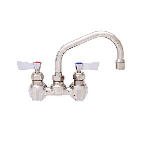 Fisher 62049 Stainless Steel Faucet, Kitchen, 4" Backsplash Control Valve, Lever Handles, 12" Swing Spout