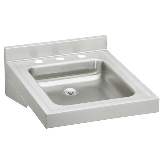 Just Manufacturing HCL23520-1-J Stainless Steel 19" x 23" x 4" Wall Hung Single Bowl 1-Hole Lavatory Sink