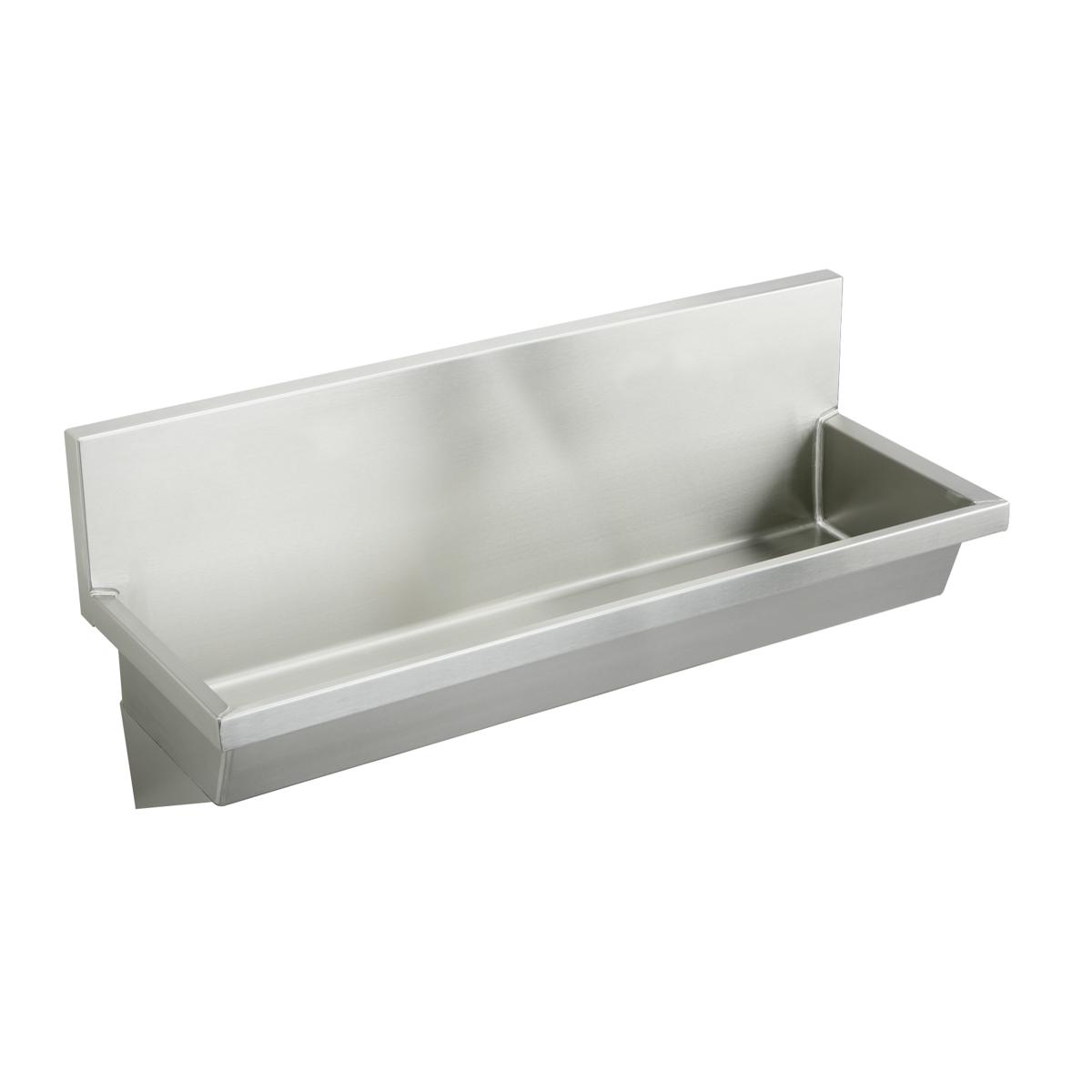 Just Manufacturing J6020-0-J Stainless Steel 60" x 20" x 8" Wall Hung Multiple Station 0-Hole Hand Wash Sink